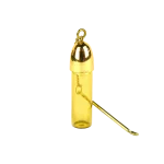 13457 Gold Cap Glass Snuff Bottle with Metal Spoon 5.8 cm 1
