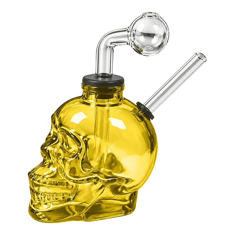 960A Skull Design Oil Bong Amber