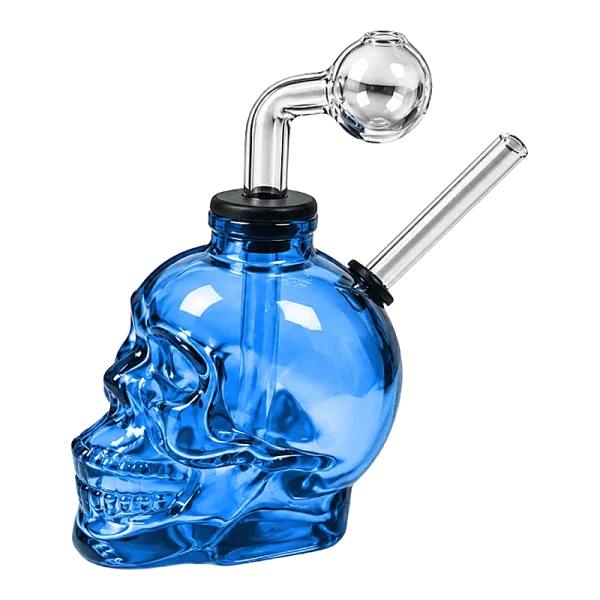 960C Skull Design Oil Bong Blue