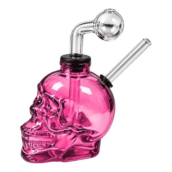 960D Skull Design Oil Bong Pink